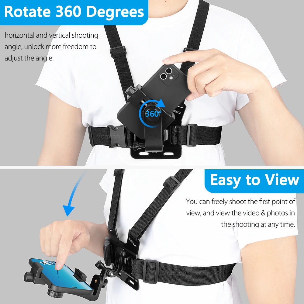 Chest Strap Rotate Phone Mount