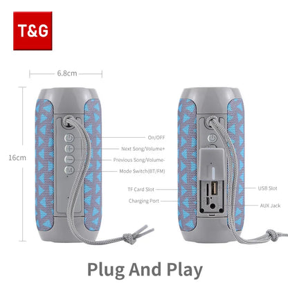 TG117 Bluetooth Speakers Portable Wireless Sound Box  Outdoor Loudspeaker Waterproof Stereo Surround Supports TF Radio